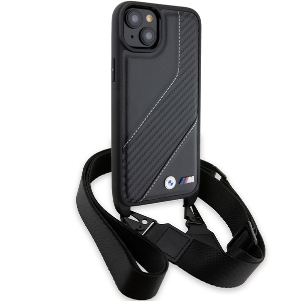 BMW iPhone 15 / 14 / 13 vāciņš M Edition Carbon Stripe & Strap, melns