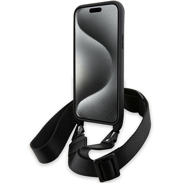 BMW iPhone 15 / 14 / 13 vāciņš M Edition Carbon Stripe & Strap, melns