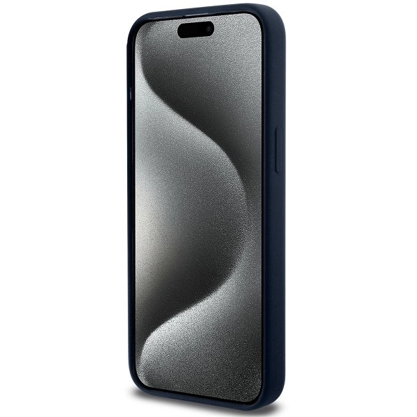 BMW Silicone Metal Logo case for iPhone 15 Pro - navy blue