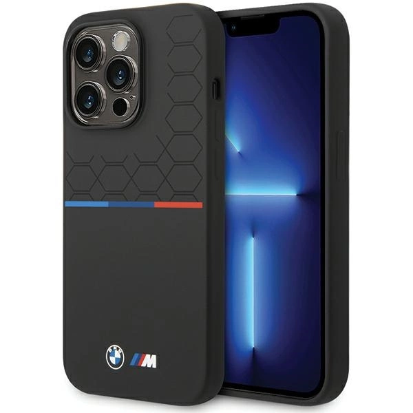 BMW M silikona vāciņš iPhone 14 Pro Max - melns | Silicone Pattern case for black