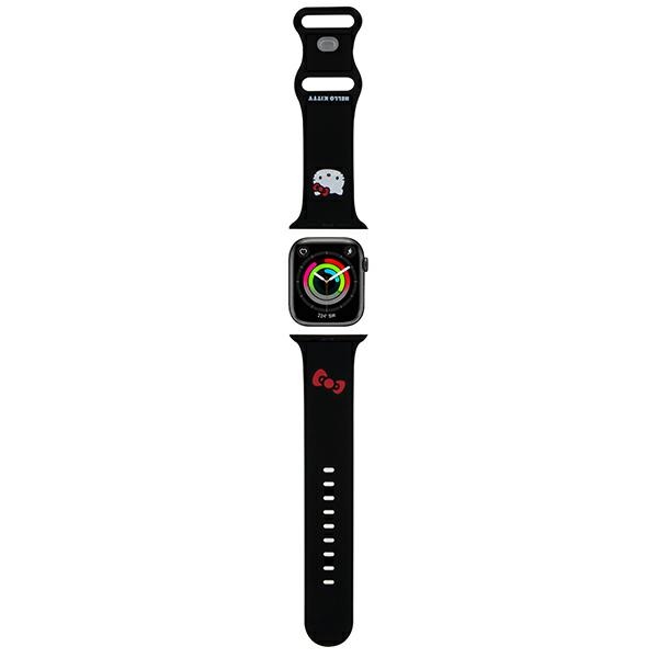 Ремешок Hello Kitty для Apple Watch 42/44/45/49mm Silicone Kitty Head, черный