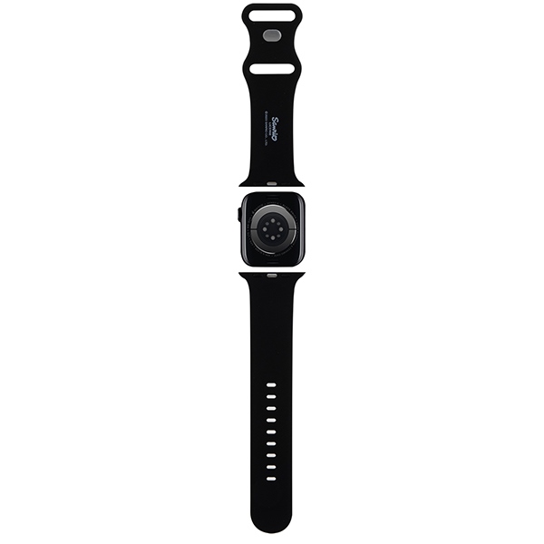 Ремешок Hello Kitty для Apple Watch 42/44/45/49mm Silicone Kitty Head, черный