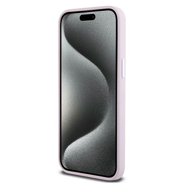 Apple iPhone 14 Pro Max 6.7\'\' DKNY Liquid Silicone Small Metal Logo MagSafe Case Cover, Pink