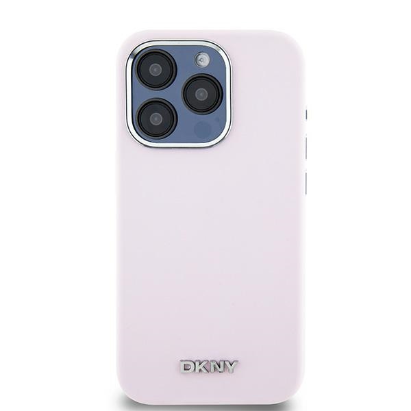 DKNY iPhone 14 Pro vāciņš Liquid Silicone Small Metal Logo MagSafe, rozā