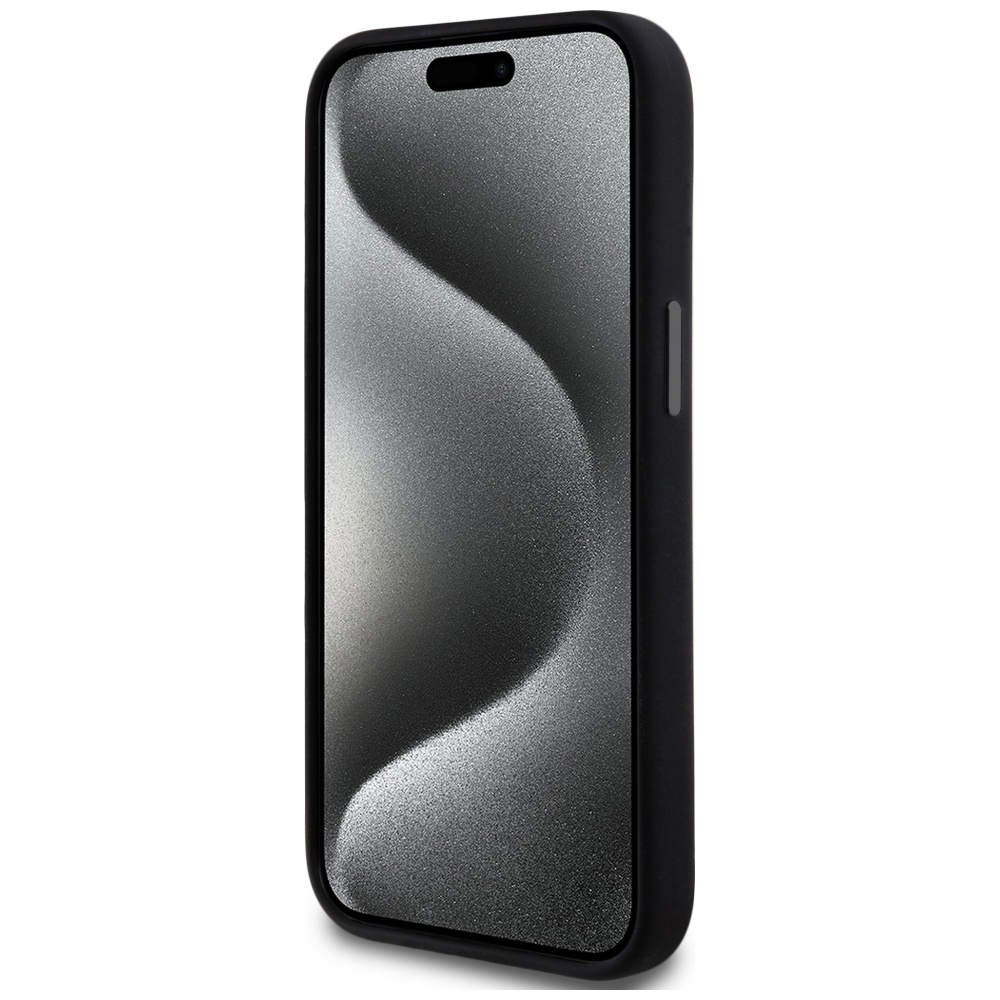 DKNY iPhone 14 / 15 / 13 Case Liquid Silicone Small Metal Logo MagSafe, Black
