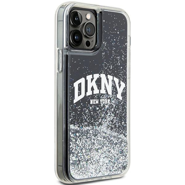 Чехол DKNY для iPhone 12 / 12 Pro Liquid Glitter Big Logo, черный