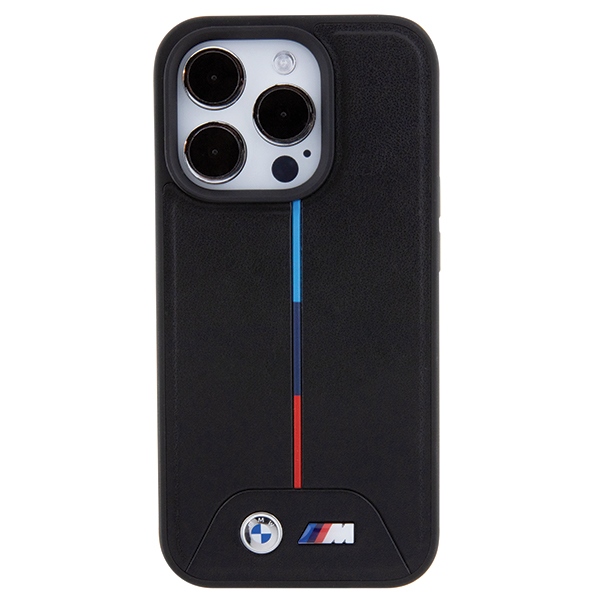 BMW Quilted Tricolor MagSafe vāciņš iPhone 15 Pro Max Melns