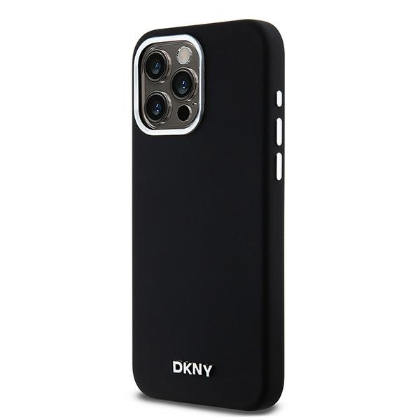 Apple iPhone 14 Pro Max 6.7\'\' DKNY Liquid Silicone Small Metal Logo MagSafe Case Cover, Black