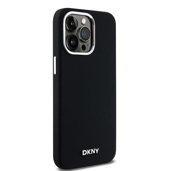 Apple iPhone 14 Pro Max 6.7\'\' DKNY Liquid Silicone Small Metal Logo MagSafe Case Cover, Black