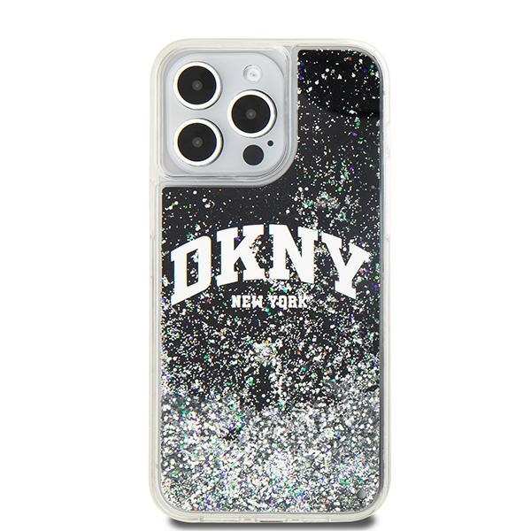 DKNY iPhone 14 Pro Max Case Liquid Glitter Big Logo, Black