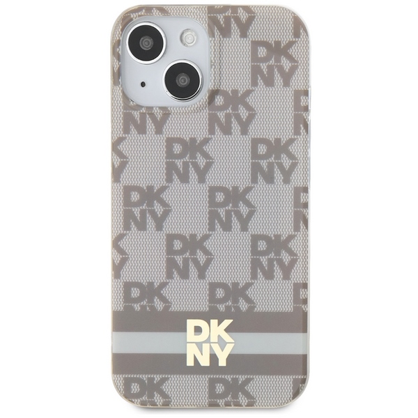 Чехол DKNY для iPhone 15 / 14 / 13 IML Checkered Mono Pattern MagSafe, бежевый