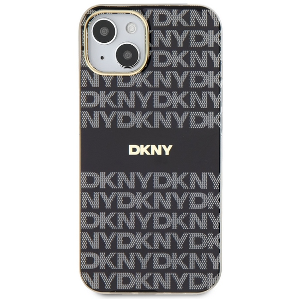 DKNY iPhone 15 / 14 / 13 vāciņš IML Mono & Stripe MagSafe, melns