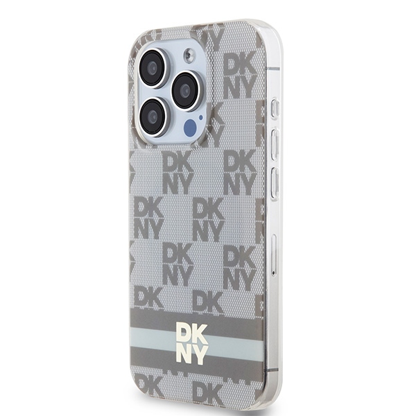 DKNY iPhone 13 Pro Max vāciņš IML Checkered Mono Pattern MagSafe, bēšs