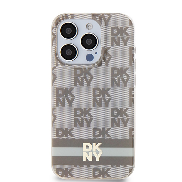 DKNY iPhone 13 Pro Max vāciņš IML Checkered Mono Pattern MagSafe, bēšs