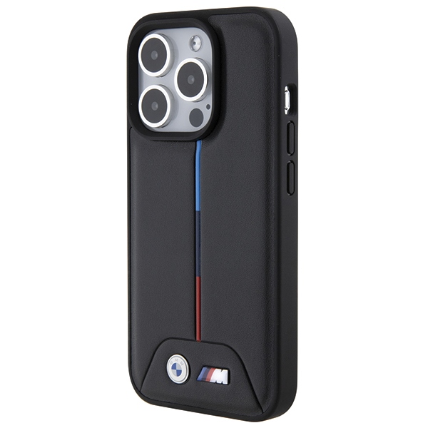 BMW Quilted Tricolor case for iPhone 15 Pro Max - black