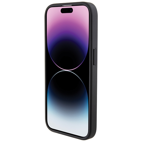 BMW iPhone 15 Pro vāciņš Stamped Tricolor Stripe, melns