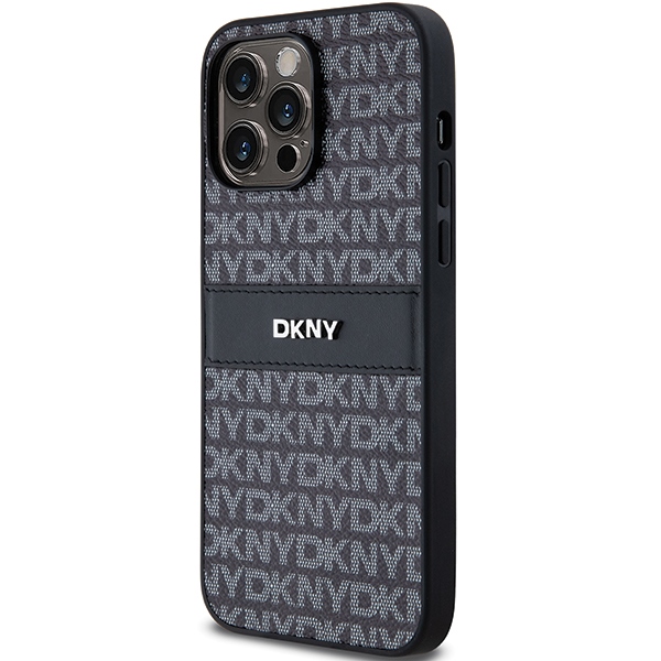 DKNY iPhone 14 Pro Max vāciņš Mono Stripe & Metal Logo, melns