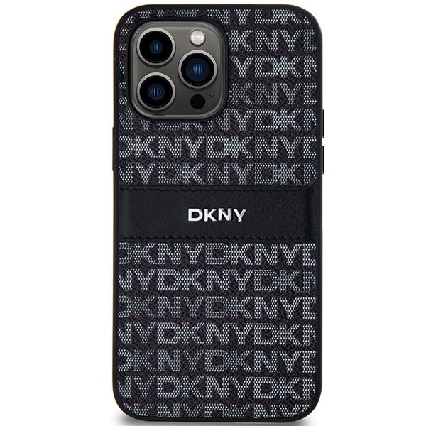 DKNY iPhone 14 Pro Max vāciņš Mono Stripe & Metal Logo, melns