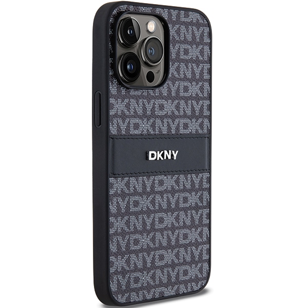DKNY iPhone 14 Pro Max vāciņš Mono Stripe & Metal Logo, melns