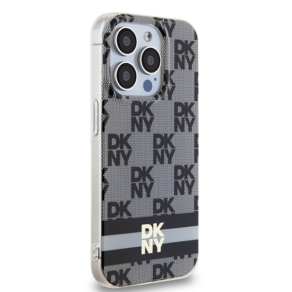 DKNY iPhone 13 Pro Max Case IML Checkered Mono Pattern MagSafe, Black