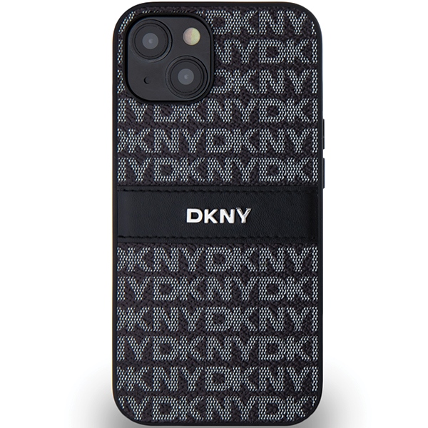 DKNY iPhone 15 / 14 / 13 Case Mono Stripe & Metal Logo, Black