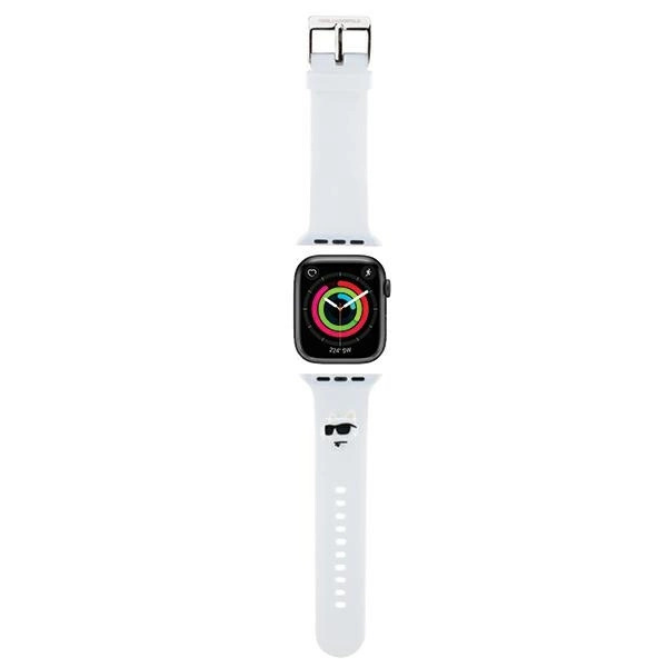Ремешок Karl Lagerfeld для Apple Watch 38/40/41mm 3D Rubber Choupette Heads, белый