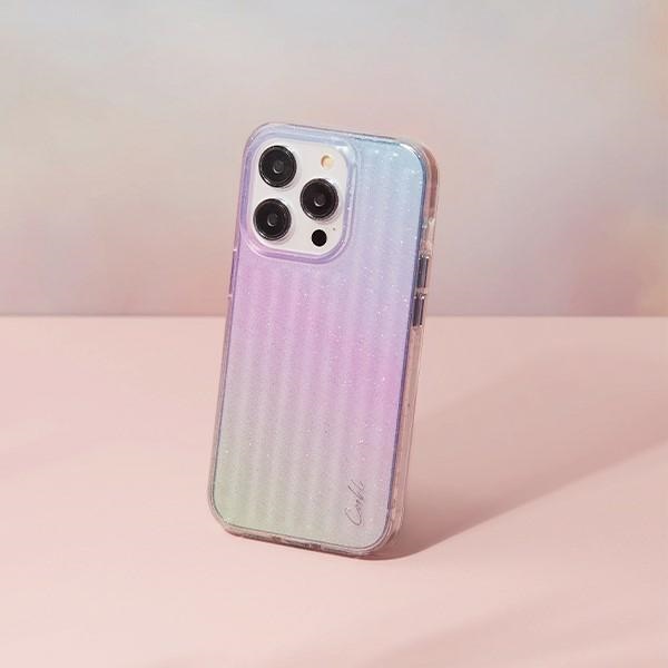 Чехол Uniq Coehl Linear для iPhone 14 Pro - голубой и розовый