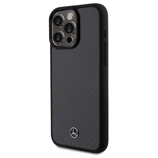 Mercedes Carbon Fiber Dynamic Case for iPhone 15 Pro Max - Black