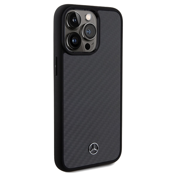 Mercedes Carbon Fiber Dynamic Case for iPhone 15 Pro Max - Black