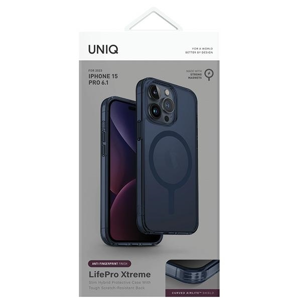 Uniq LifePro Xtreme Magclick uzlādes futrālis iPhone 15 Pro - tumši zils | Charging case for dark blue