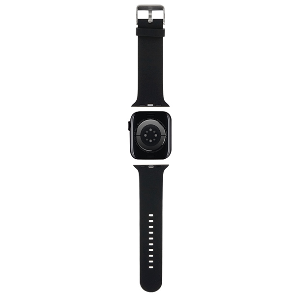 Karl Lagerfeld Apple Watch 42/44/45/49mm siksniņa 3D Rubber Karl&Choupette, melna