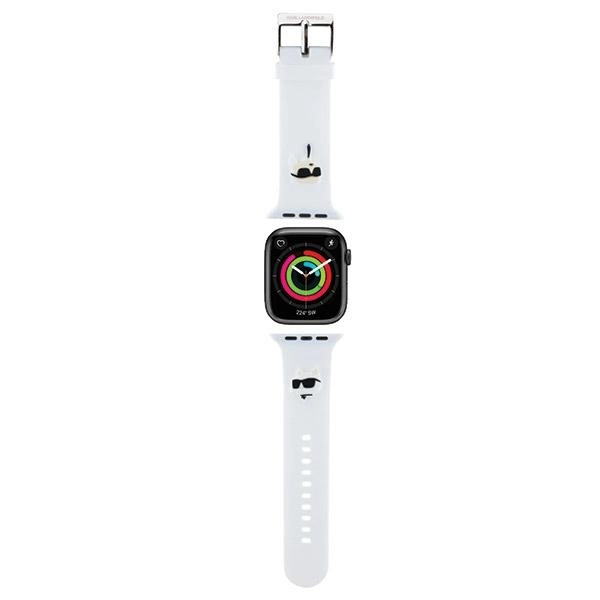 Ремешок Karl Lagerfeld для Apple Watch 38/40/41mm 3D Rubber Karl & Choupette, белый
