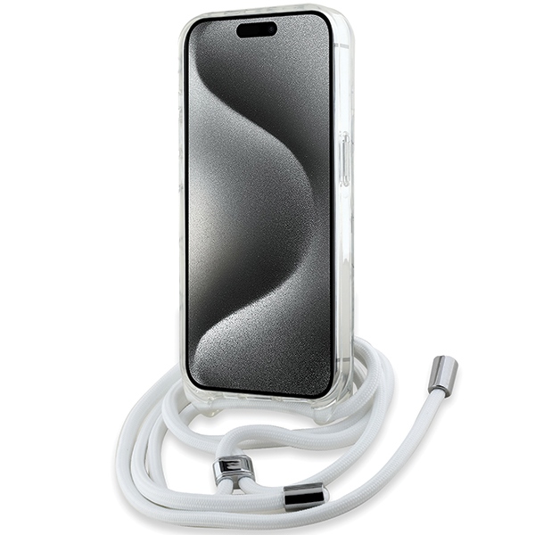Karl Lagerfeld iPhone 15 Pro vāciņš IML Choupette Head & Cord MagSafe, caurspīdīgs