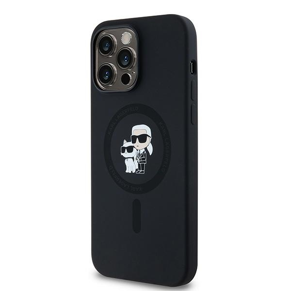 Apple iPhone 14 Pro 6.1\'\' Karl Lagerfeld Karl & Choupette Glitter MagSafe Cover Case, Black