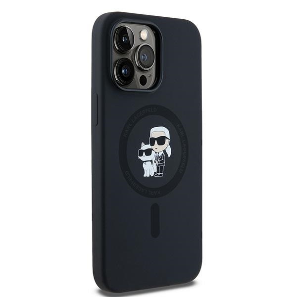 Apple iPhone 14 Pro 6.1\'\' Karl Lagerfeld Karl & Choupette Glitter MagSafe Cover Case, Black