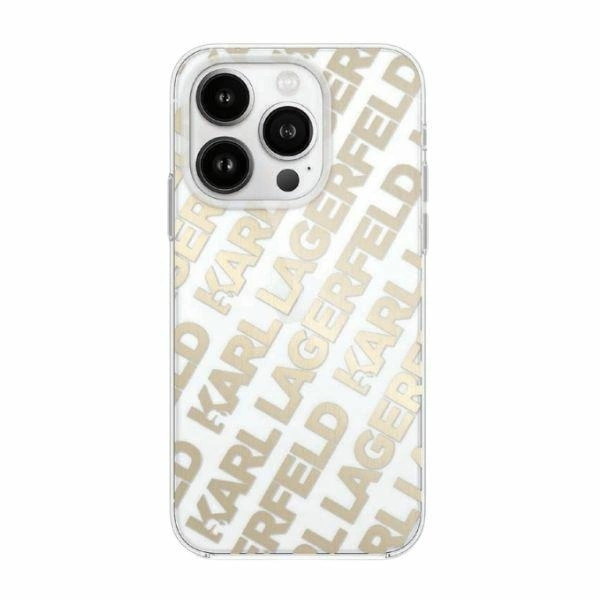 Karl Lagerfeld iPhone 15 Pro Case IML Fullover Logo, Gold