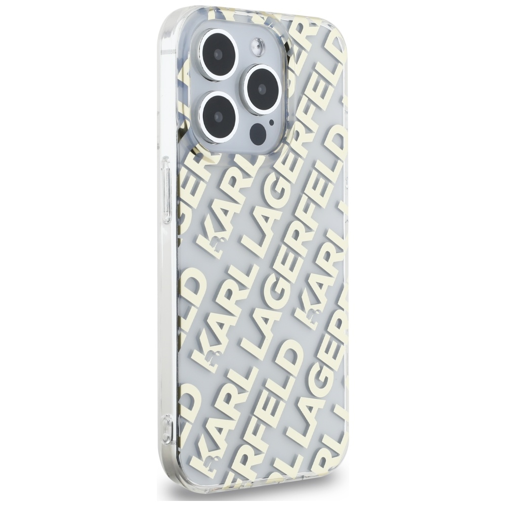 Karl Lagerfeld iPhone 15 Pro Case IML Fullover Logo, Gold