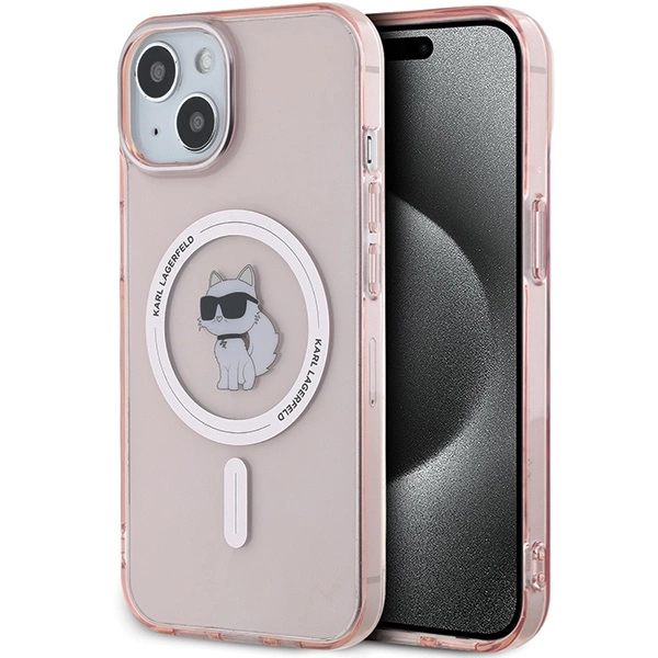 Apple iPhone 14 6.1'' Karl Lagerfeld IML Choupette MagSafe Cover Case, Pink