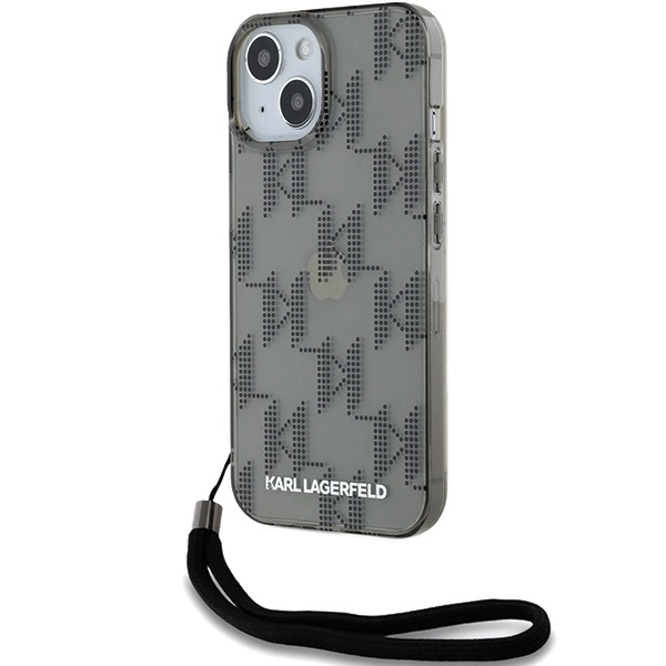 Apple iPhone 13 Pro Max 6.7'' Karl Lagerfeld IML Mono KL Pattern & Cord Cover Case, Black | Telefona Vāciņš Maciņš...