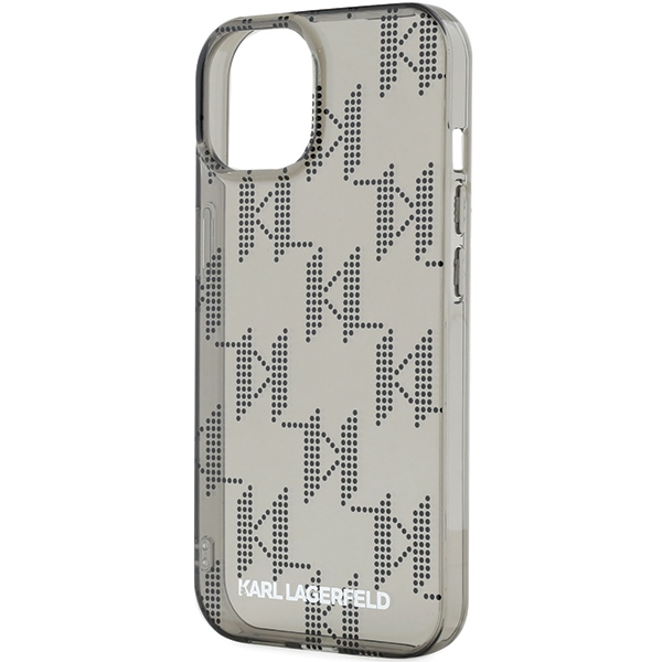Karl Lagerfeld iPhone 15 / 14 / 13 vāciņš IML Mono KL Pattern & Cord, melns