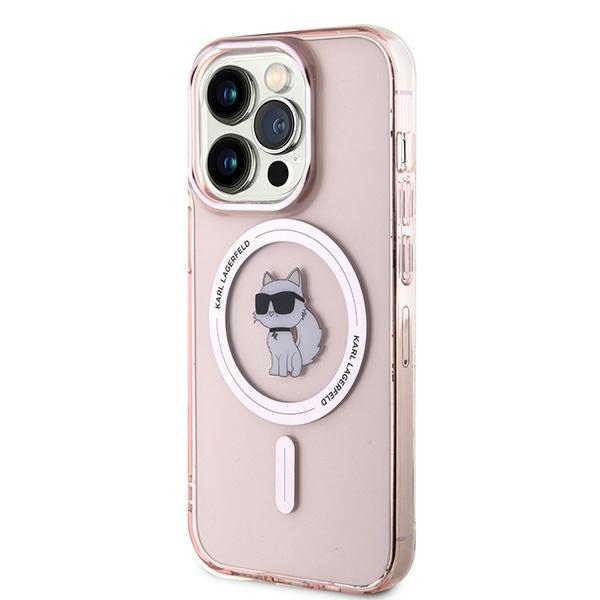 Karl Lagerfeld iPhone 14 Pro vāciņš IML Choupette MagSafe, rozā