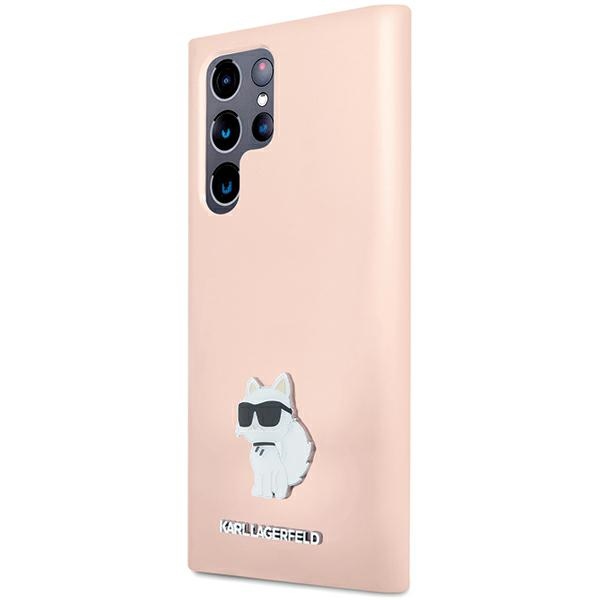 Samsung Galaxy S24 Ultra (SM-S928) Karl Lagerfeld Silicone Choupette Metal Pin Case Cover, Pink | Telefona Maciņš...