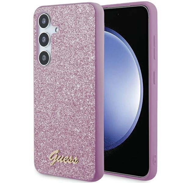 Guess Glitter Script korpuss priekš Samsung Galaxy S24+ - violets | case for purple