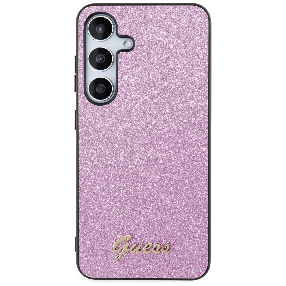 Guess Samsung Galaxy S24+ Case Glitter Script, Purple