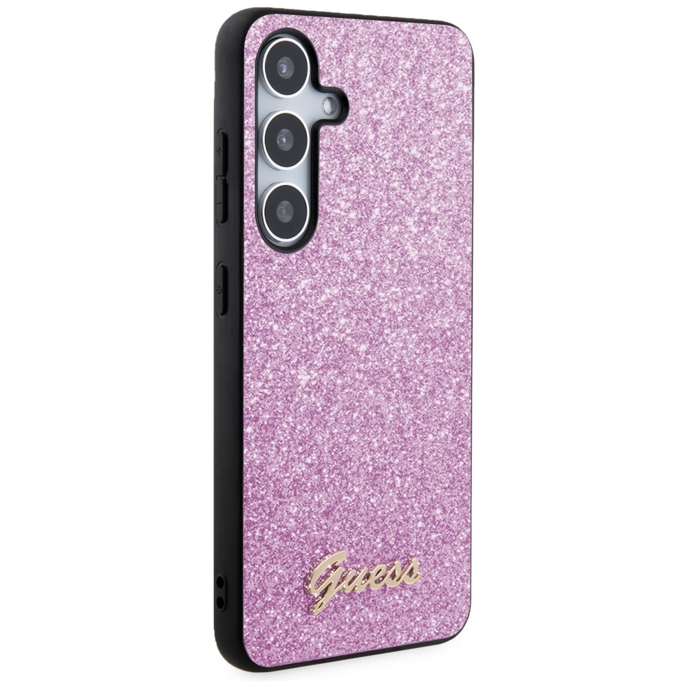 Guess Samsung Galaxy S24+ Case Glitter Script, Purple