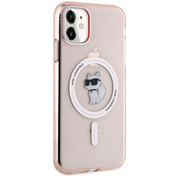 Karl Lagerfeld iPhone 11 / XR vāciņš IML Choupette MagSafe, rozā