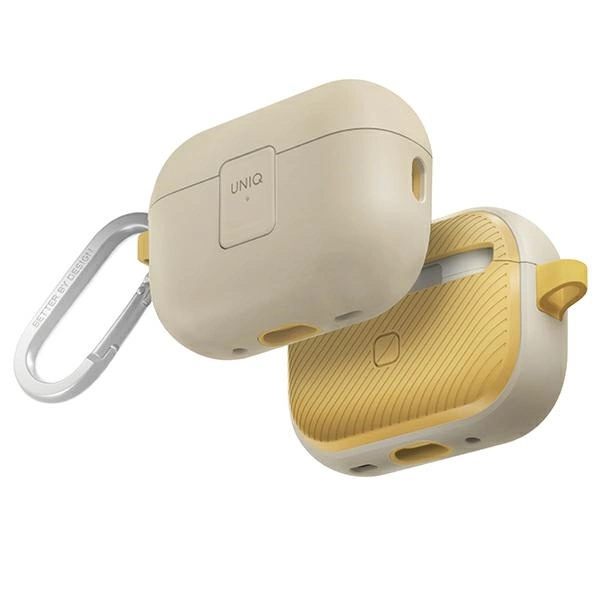 Чехол Uniq Clyde Lock для AirPods Pro 2 (2022/2023) - бежевый и желтый