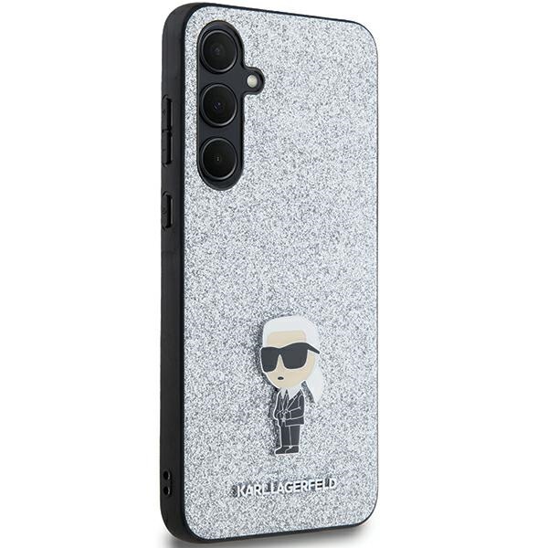 Karl Lagerfeld Samsung Galaxy A35 vāciņš Fixed Glitter Ikonik, sudraba