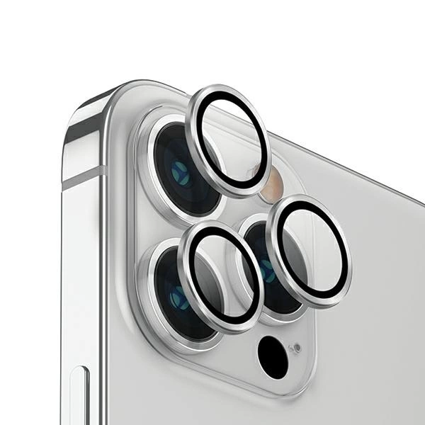 Uniq Optix alumīnija kameras objektīva aizsargs iPhone 14 Pro / Max objektīvam ar aplikatoru - sudraba krāsā |...