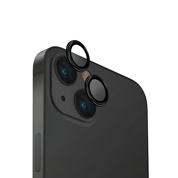 Uniq Optix Glass Aluminum Camera Lens Protector for iPhone 15 / Plus with Applicator - Black